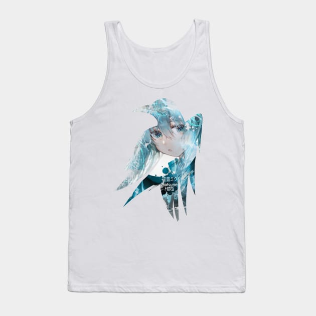 Raven's cloak Miku water color Tank Top by stingi